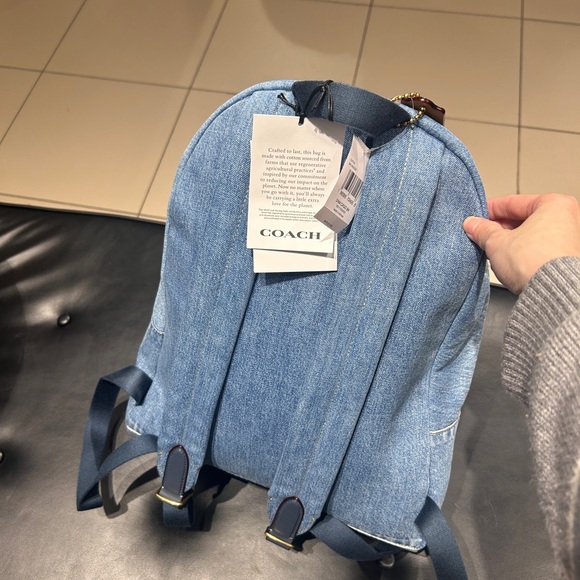 NWT🌈Coach Cargo Light Blue Denim Backpack with Dust Bag CAT43 Indigo - Picture 2 of 4